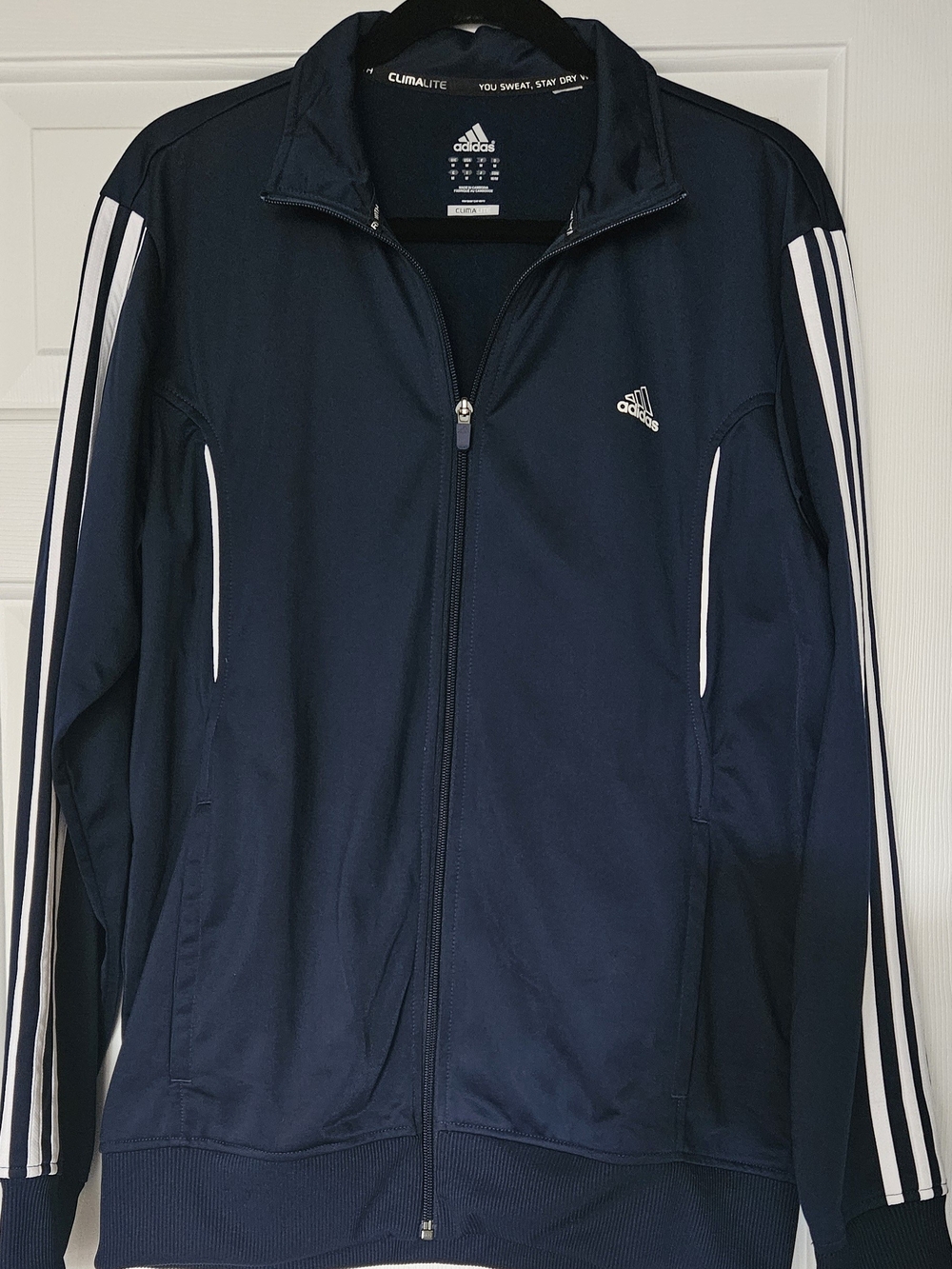 Adidas Men's Navy Climalite Full-Zip Track Jacket